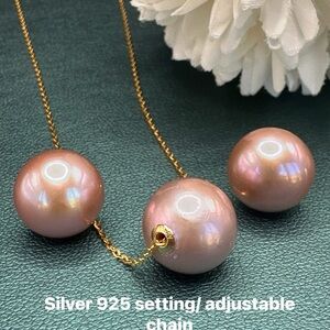 Authentic edison pearls in silver 925 settings